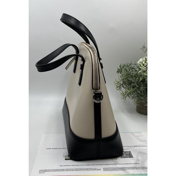 Kate Spade Grand‎ Street Rachelle Satchel Porcelain Black Leather Authenticated - Picture 14 of 16